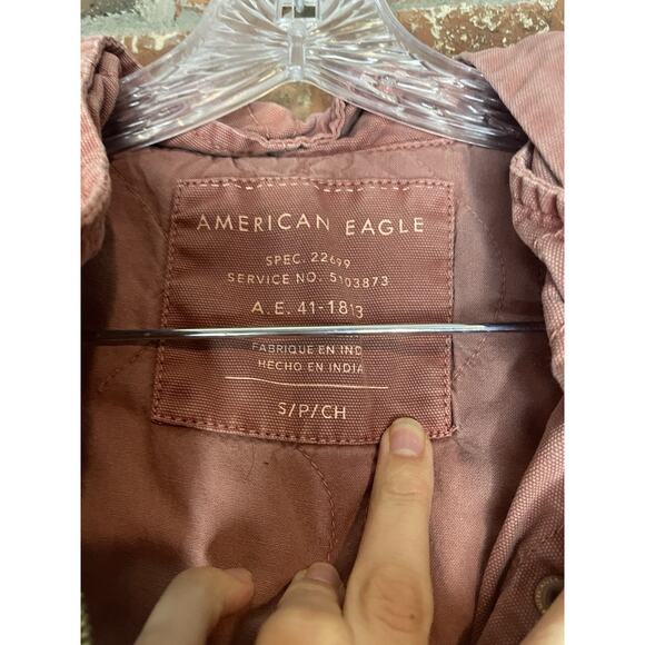 American Eagle Outfitters Jacket Utility Hooded Full Zip Mauve Women's Size S - Picture 3 of 7